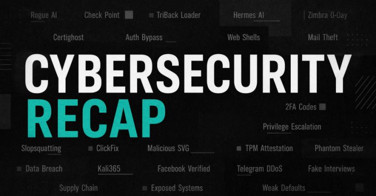 ⚡ Weekly Recap: Rogue AI Agents, Check Point Exploit, Slopsquatting, ClickFix Lures and More